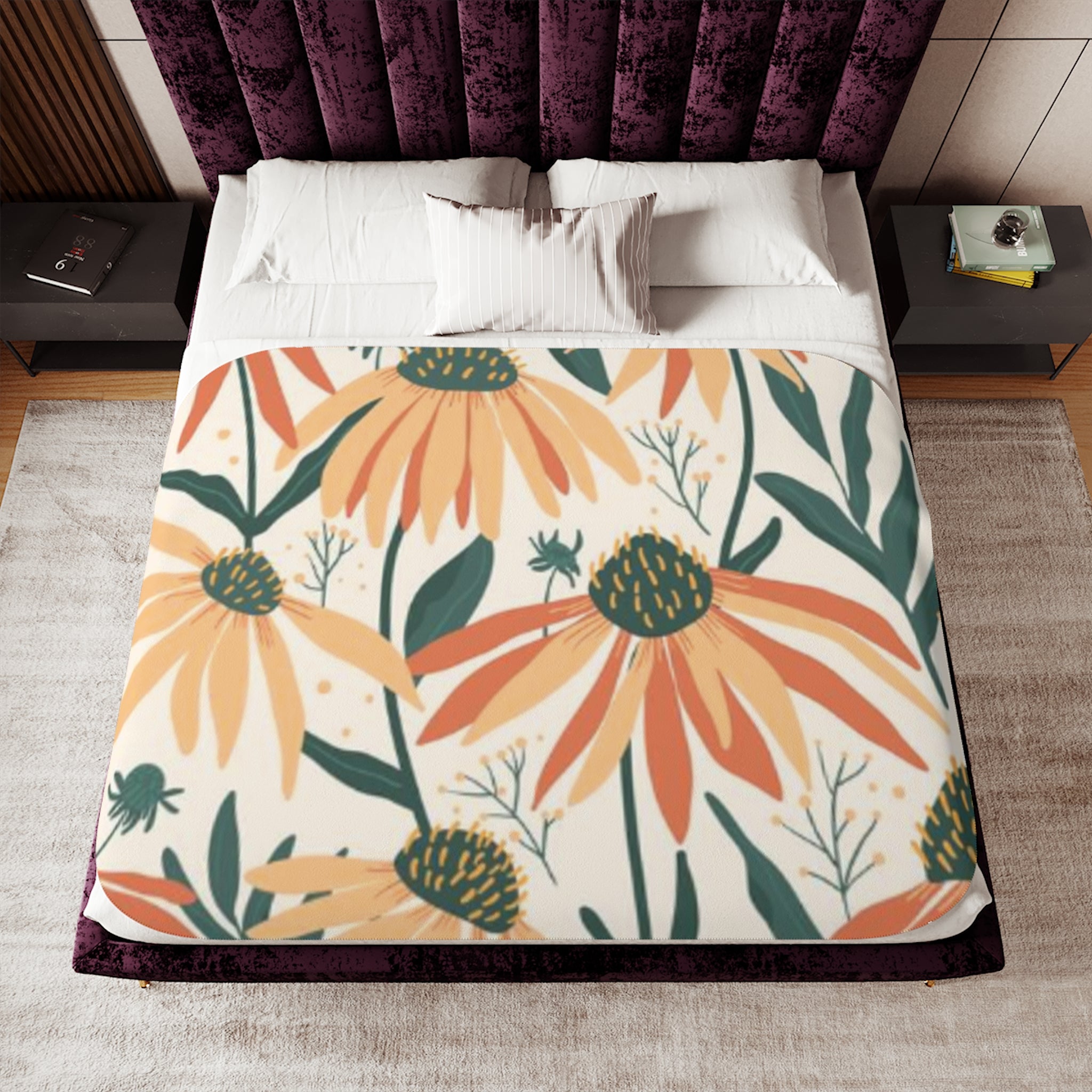 Daisy Garden Sherpa Blanket