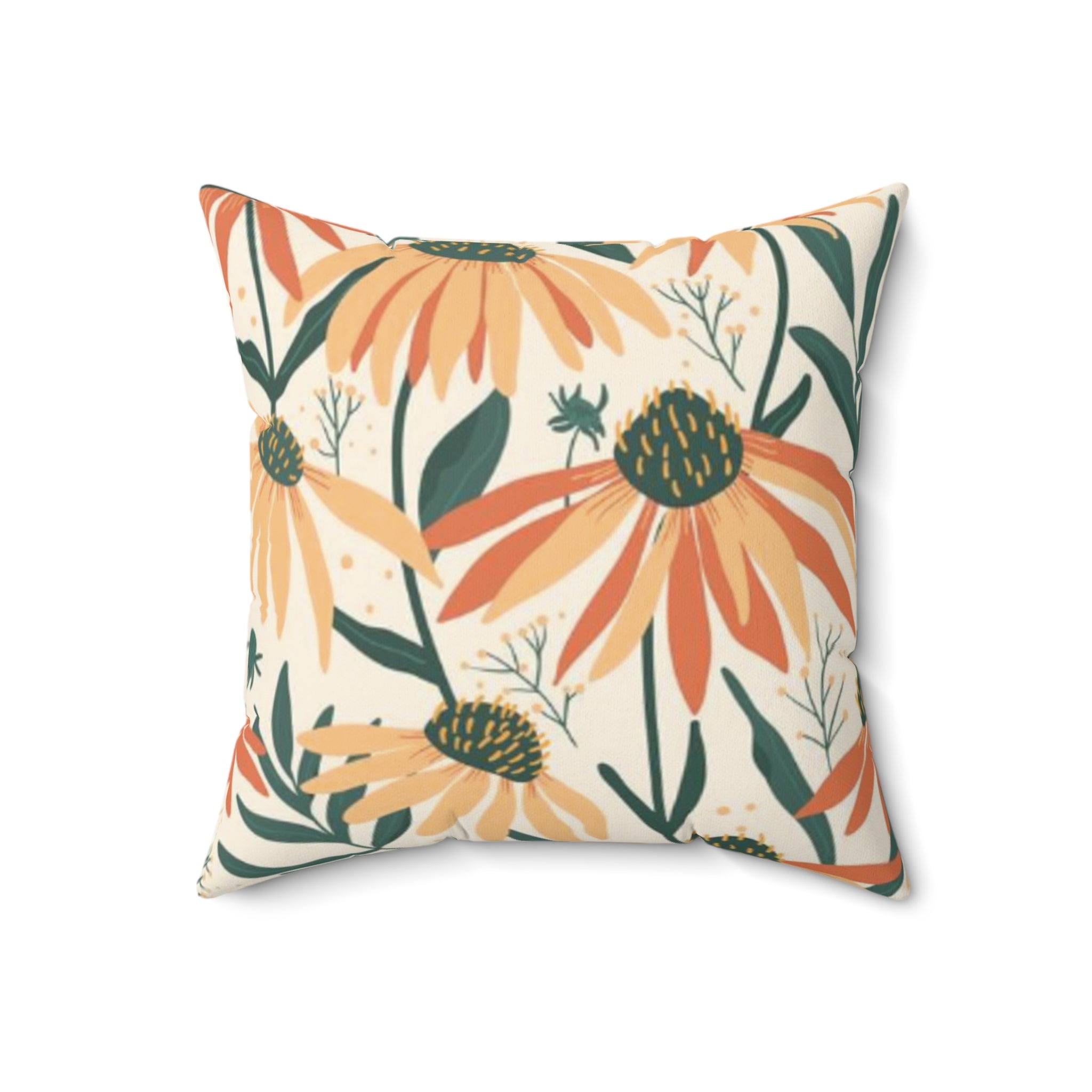 Daisy Garden Suede Pillow