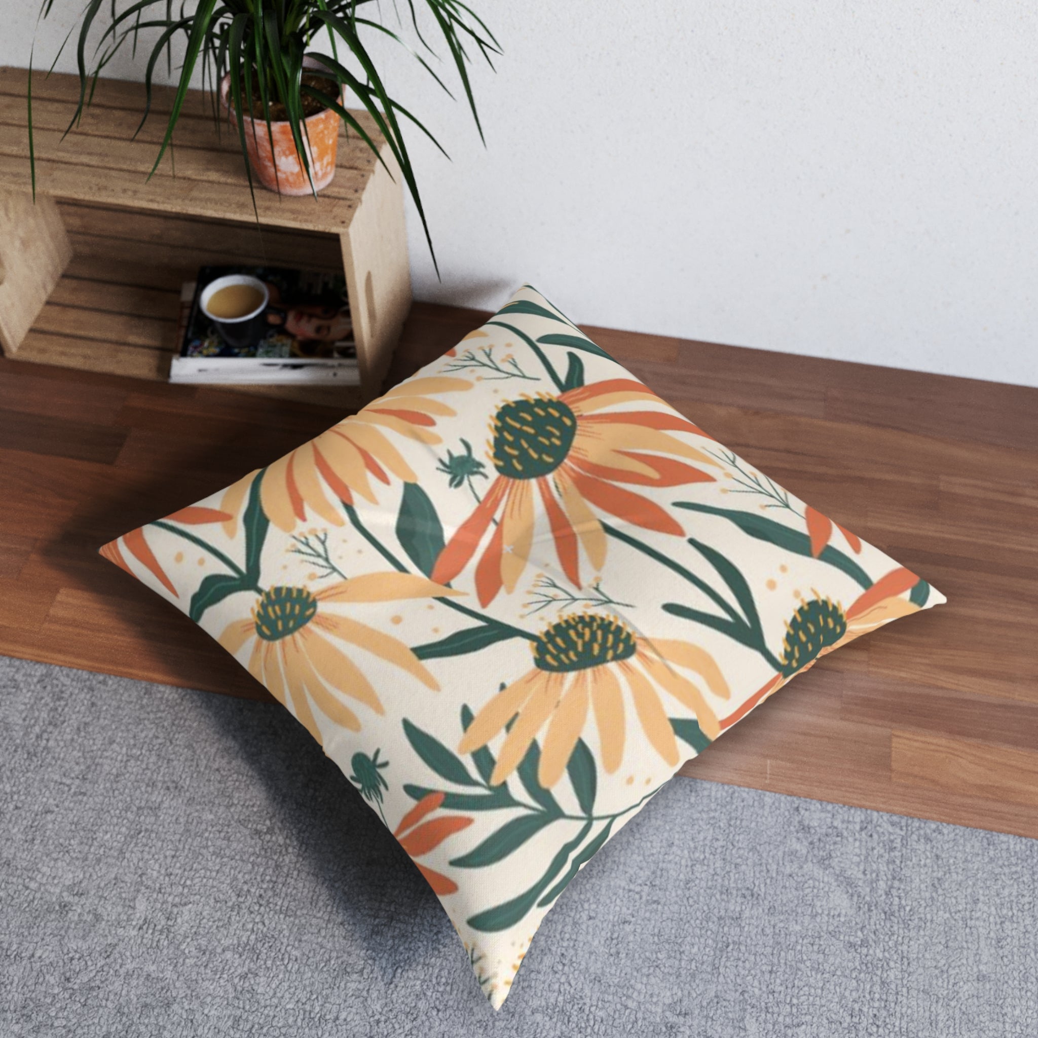 Daisy Garden Floor Pillow