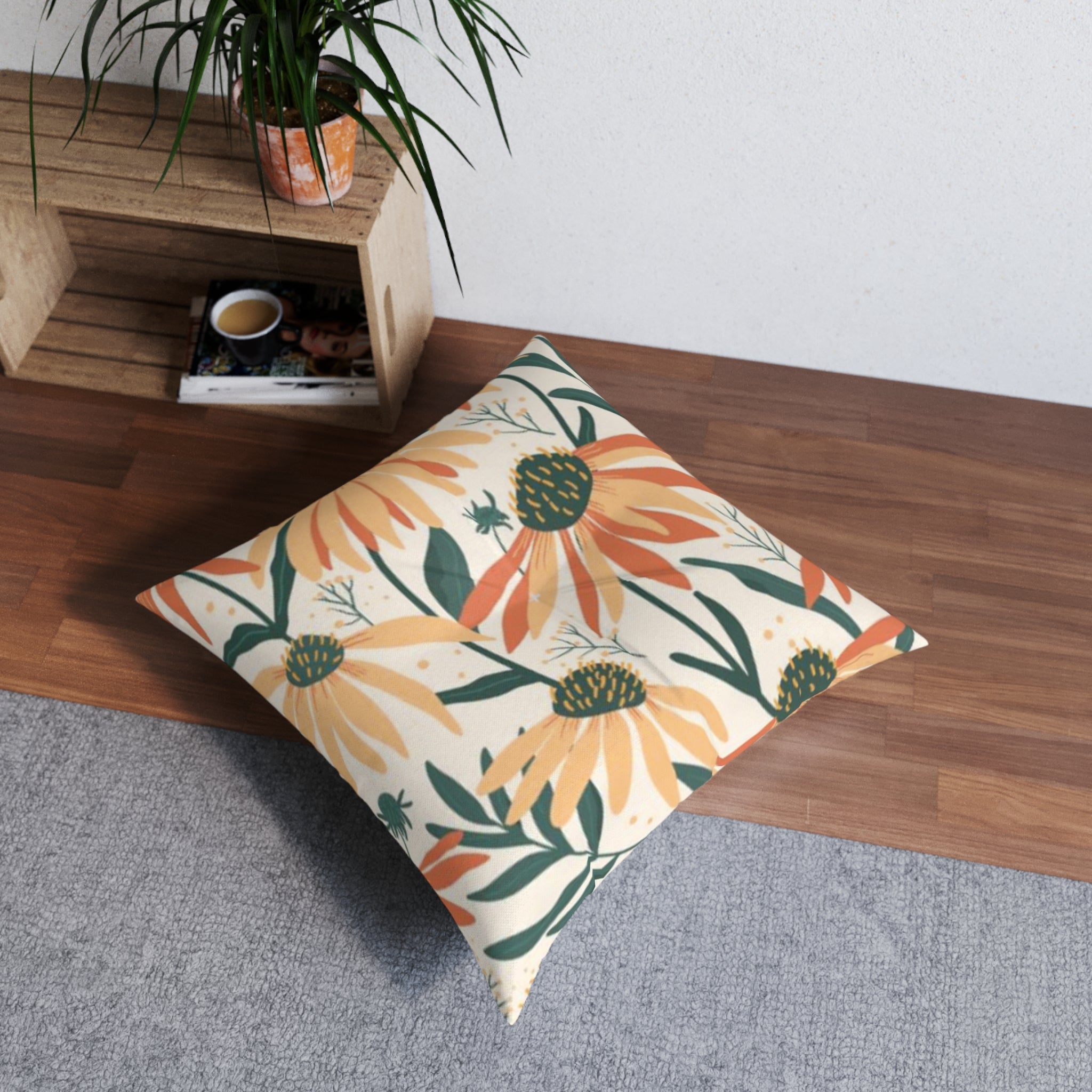 Daisy Garden Floor Pillow