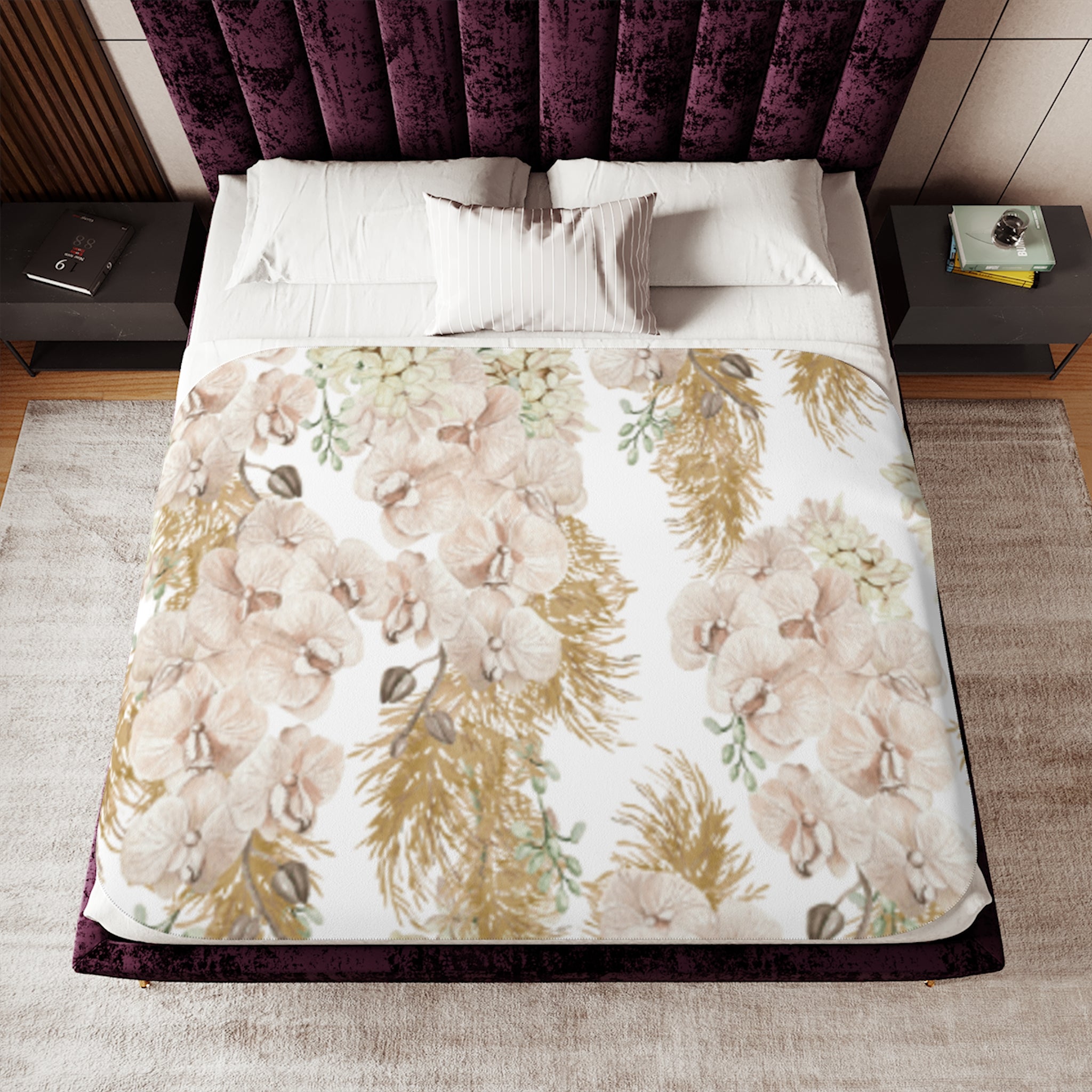 Peony Garden Sherpa Blanket