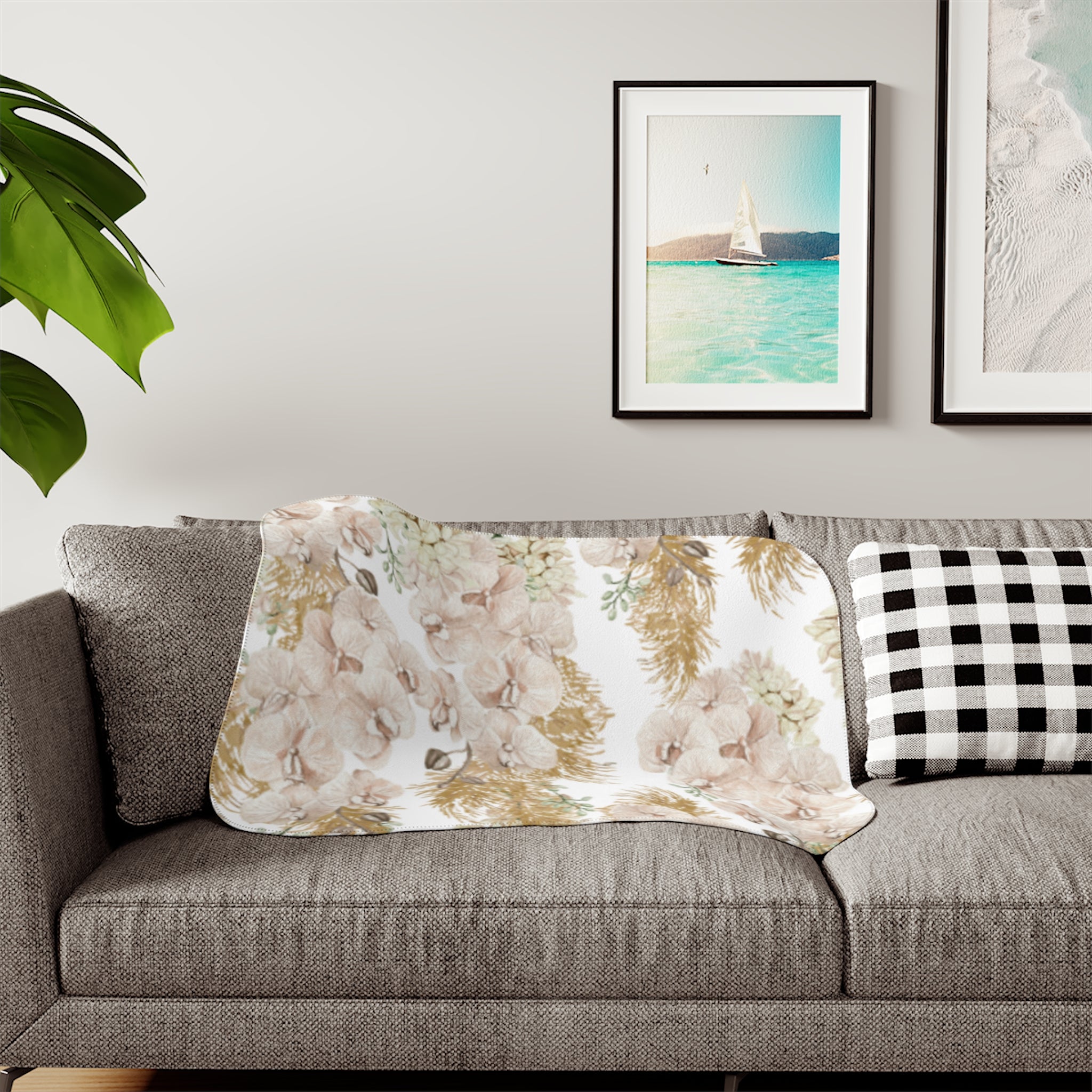 Peony Garden Sherpa Blanket