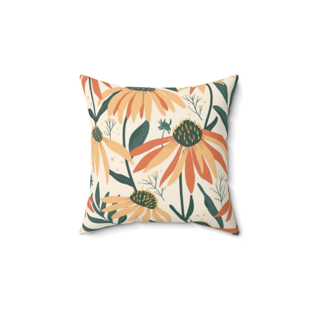 Daisy Garden Suede Pillow