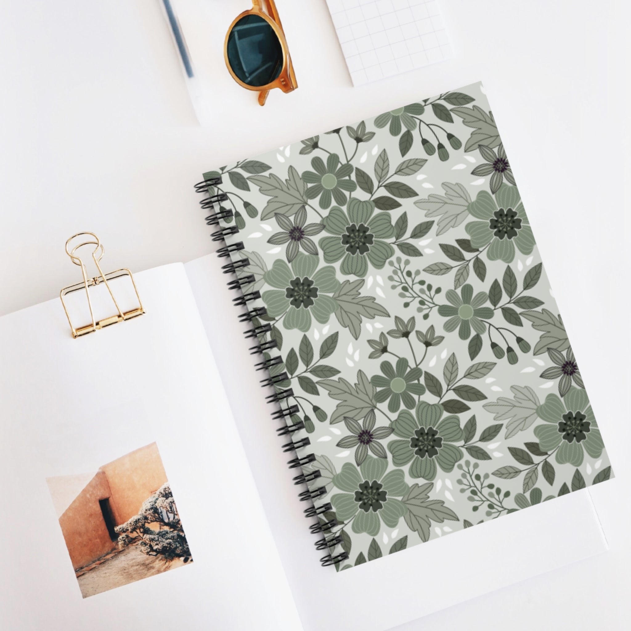 Green Garden Spiral Journal