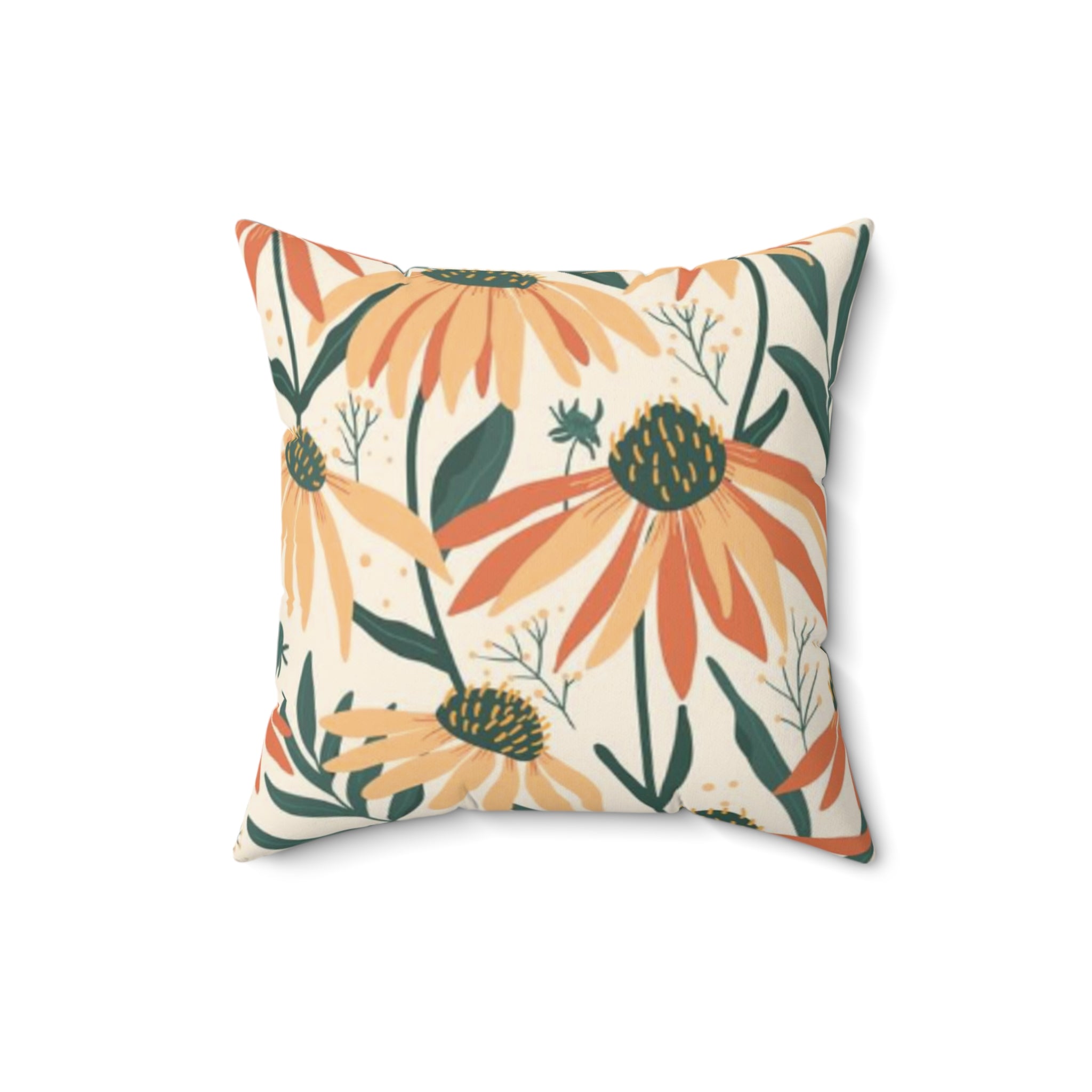 Daisy Garden Suede Pillow