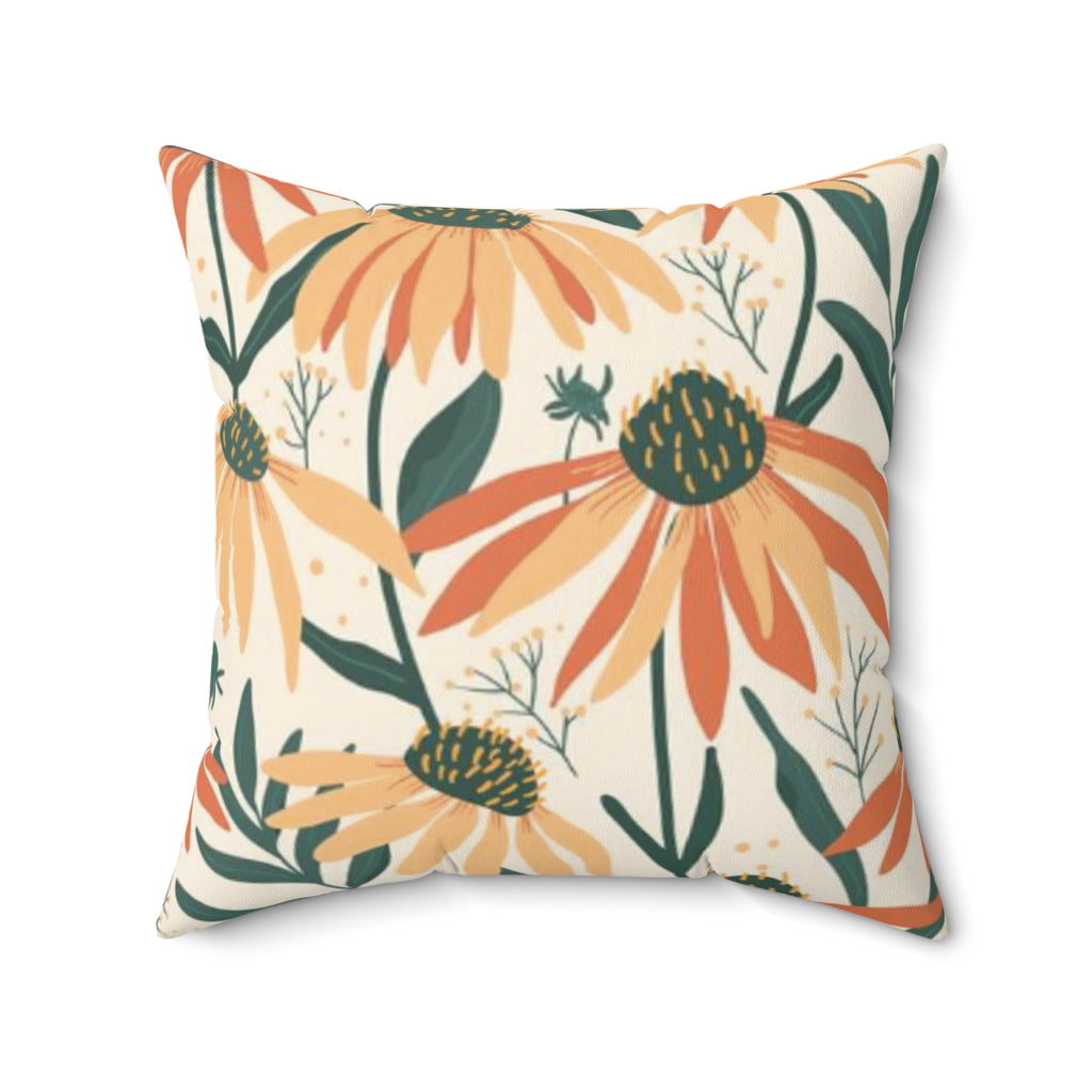 Daisy Garden Suede Pillow