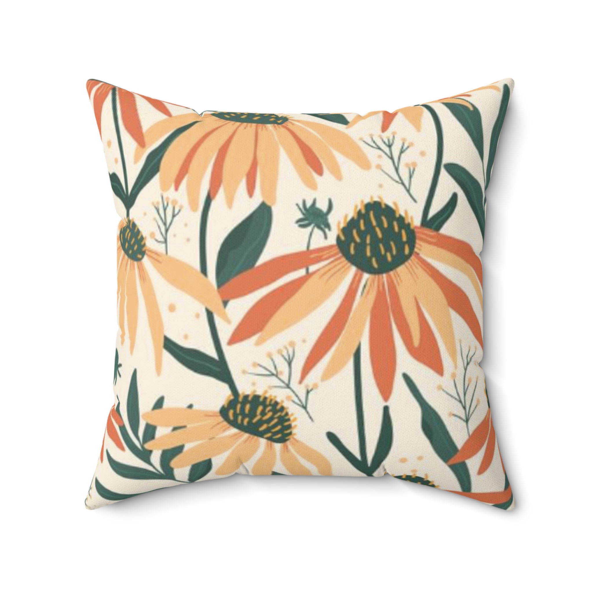 Daisy Garden Suede Pillow