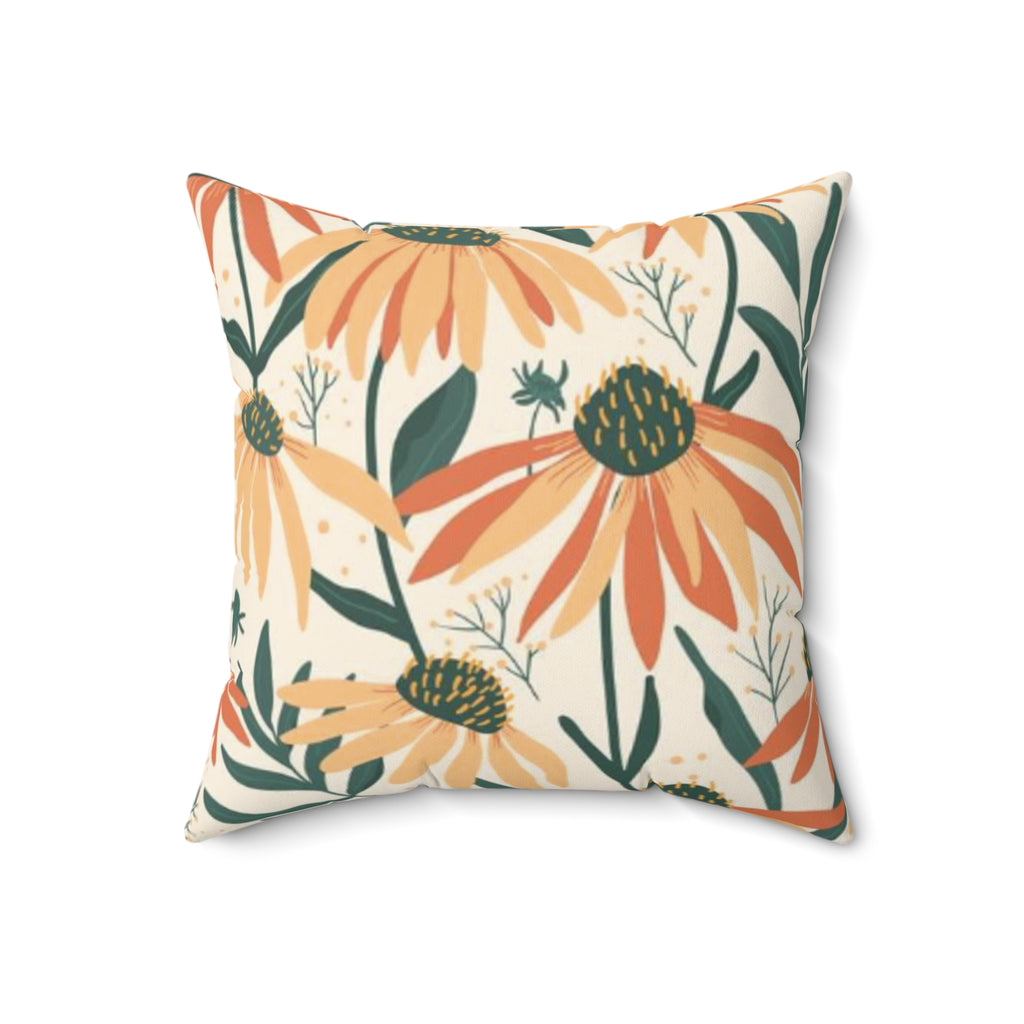 Daisy Garden Suede Pillow