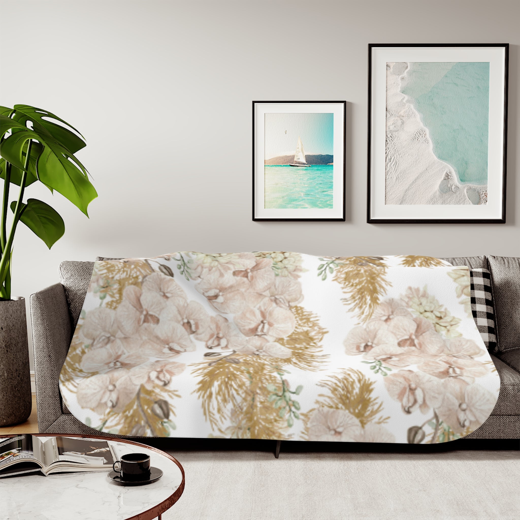 Peony Garden Sherpa Blanket