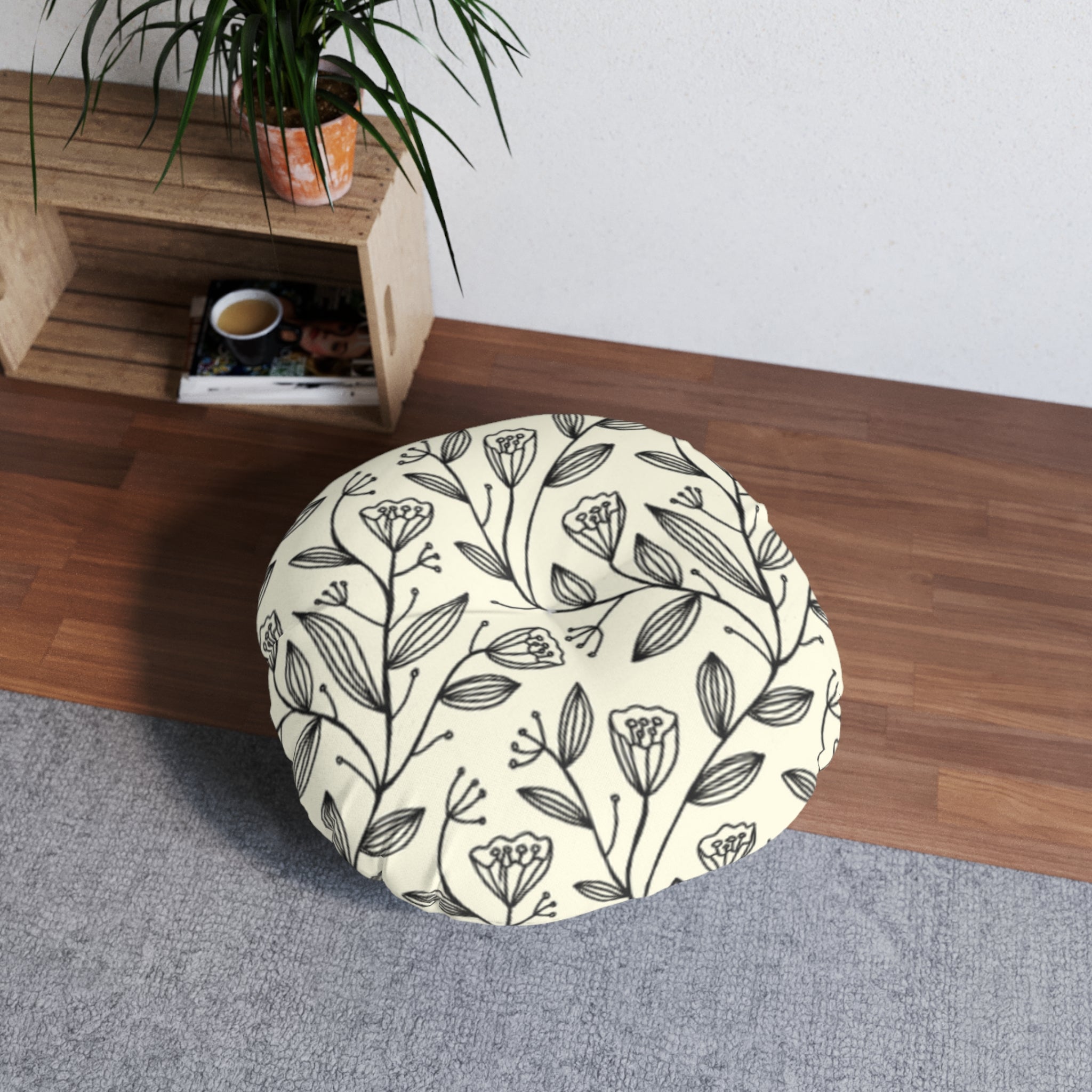Tulip Garden Floor Pillow Round
