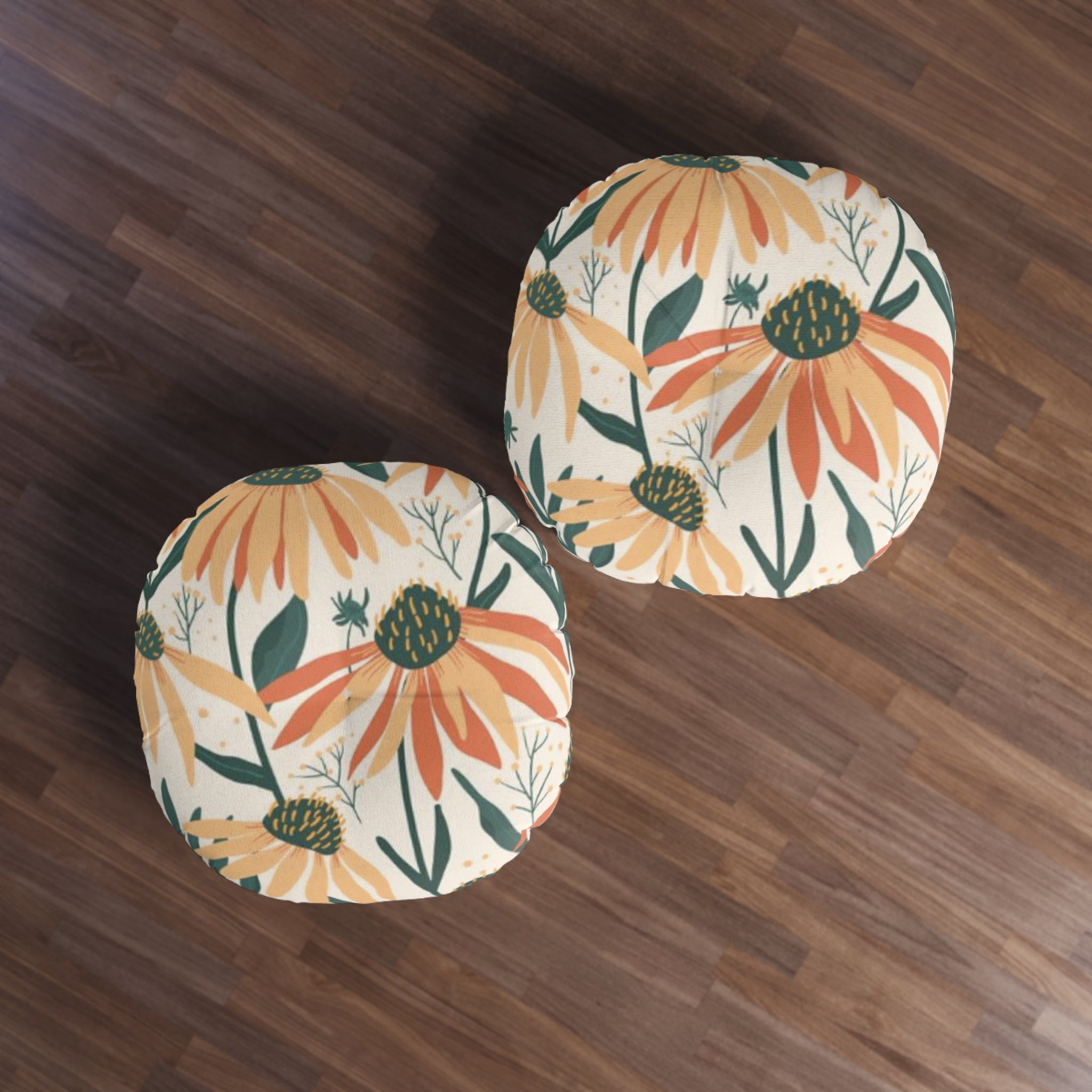 Daisy Garden Floor Pillow Round