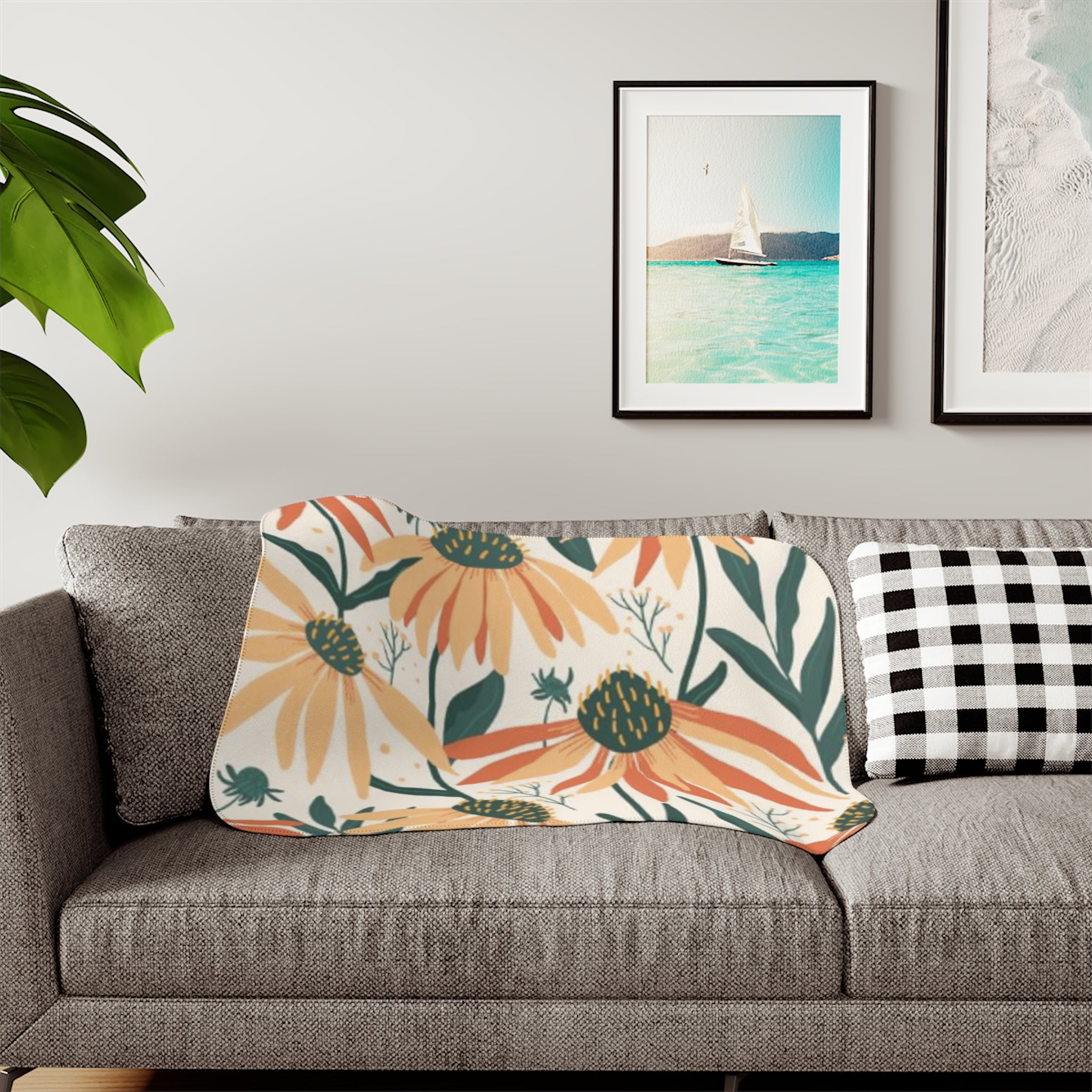 Daisy Garden Sherpa Blanket