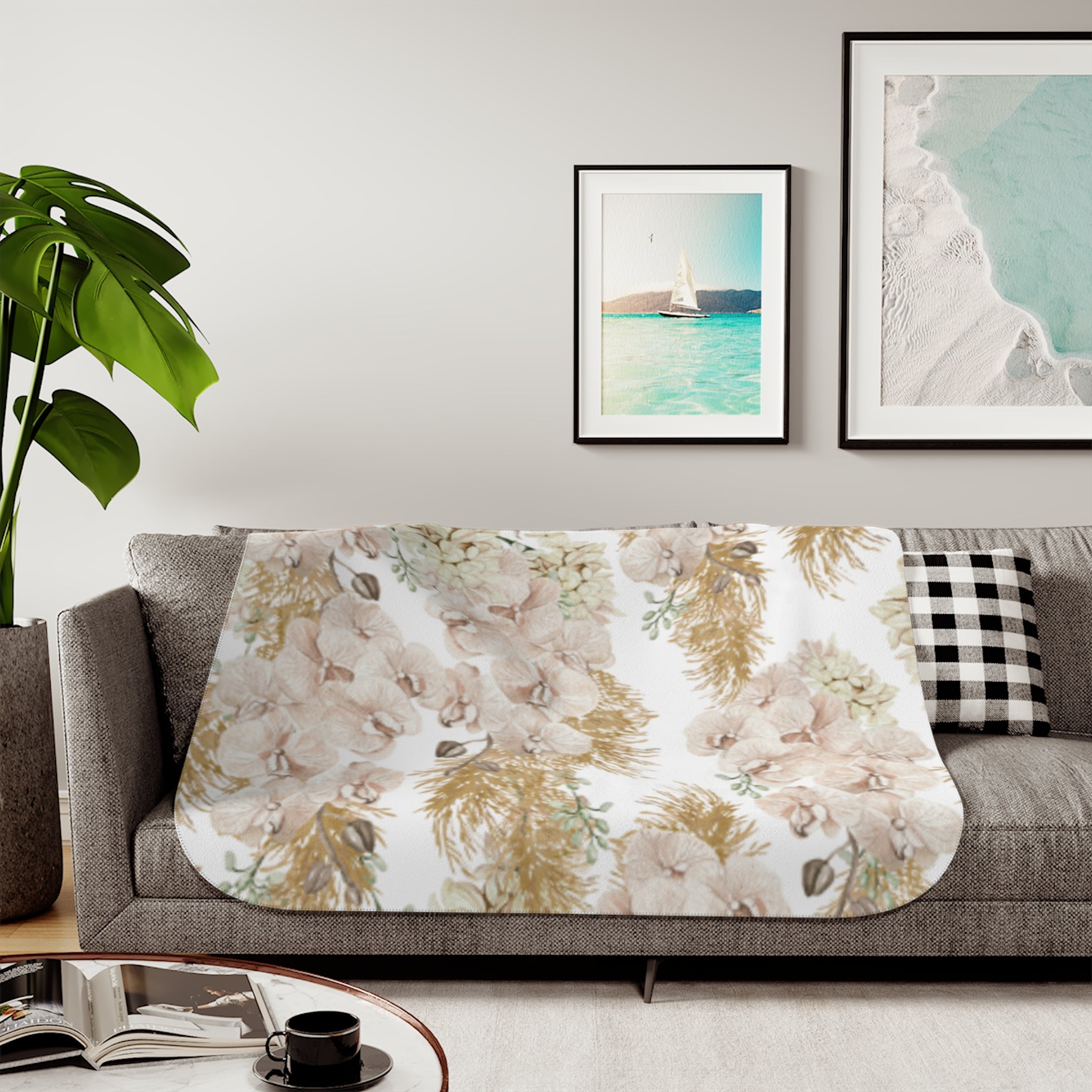 Peony Garden Sherpa Blanket