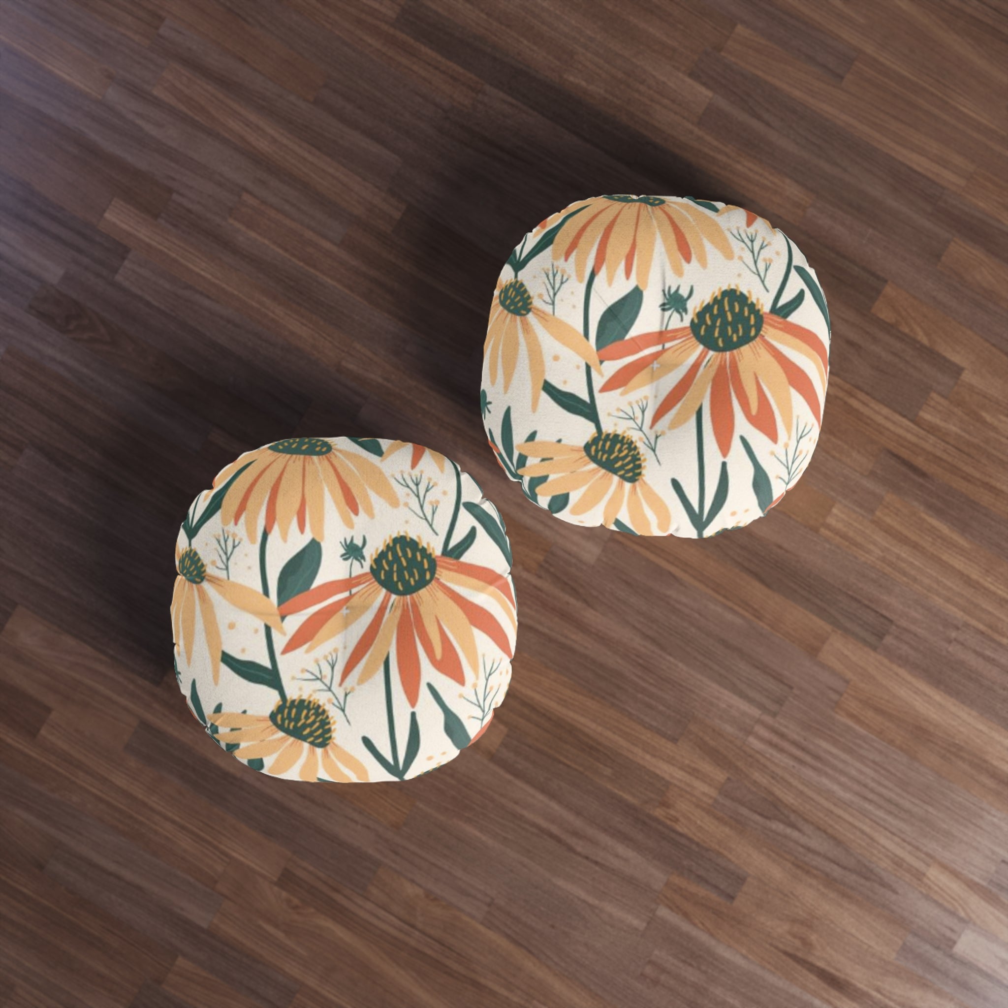 Daisy Garden Floor Pillow Round