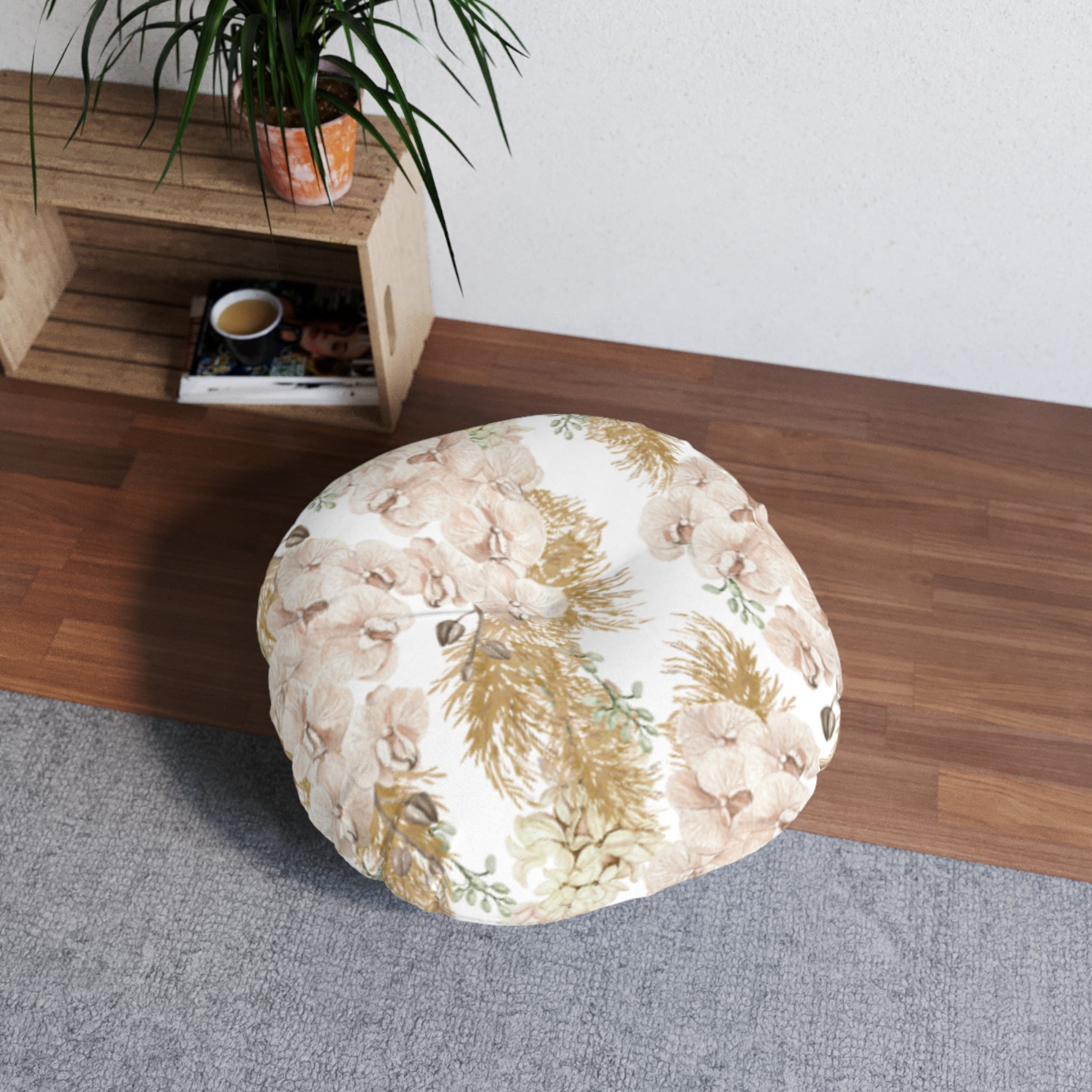 Peony Garden Floor Pillow Round